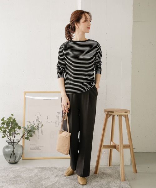 URBAN RESEARCH DOORS(アーバンリサーチドアーズ)の「スムースボーダープルオーバー(Tシャツ/カットソー・レディース・ホワイト系その他/ブラック系その他・ONE)」の14枚目の写真