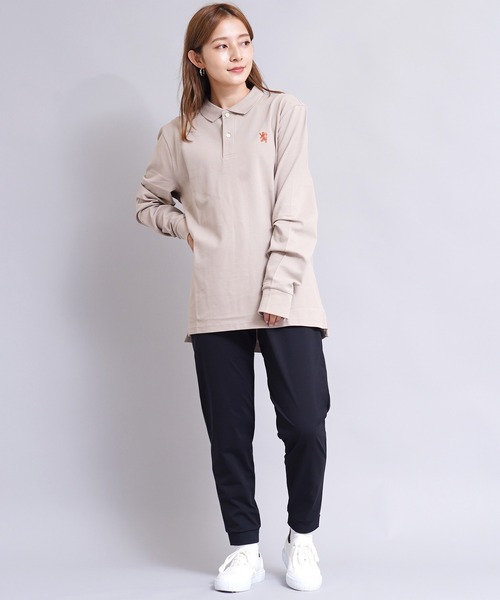 GIORDANO（ジョルダーノ）の「[ GIORDANO ] ストレッチロングスリーブライオン刺繍ポロシャツ（ポロシャツ・レディース・ホワイト/ブラック/ネイビー/カーキ/ダークオレンジ/グリーン・MEDIUM/LARGE/SMALL/X-LARGE/XX-LARGE）」の18枚目の写真