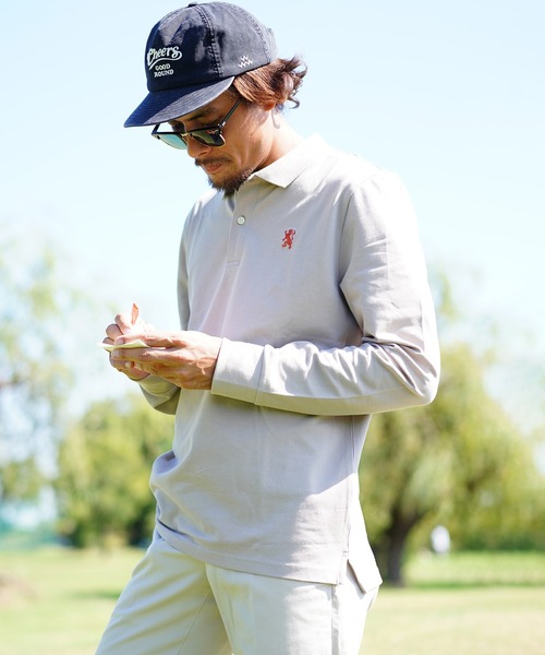GIORDANO（ジョルダーノ）の「[ GIORDANO ] ストレッチロングスリーブライオン刺繍ポロシャツ（ポロシャツ・レディース・ホワイト/ブラック/ネイビー/カーキ/ダークオレンジ/グリーン・MEDIUM/LARGE/SMALL/X-LARGE/XX-LARGE）」の17枚目の写真