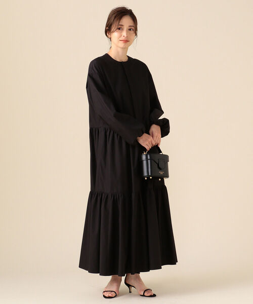 極美品.定価2.9万☆デミルクスビームス 洗える ティアードワンピース 36 極美品.定価2.9万☆デミルクスビームス 洗える ティアード