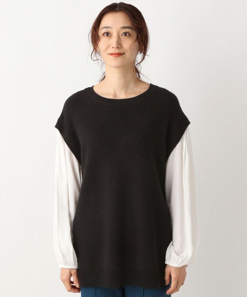 LEPSIM（レプシィム）の「9ゲージフハクコンビニットプルオーバー2　259457（ニット/セーター・レディース・ブラック/グレー/グレイッシュベージュ・FREE）」の7枚目の写真