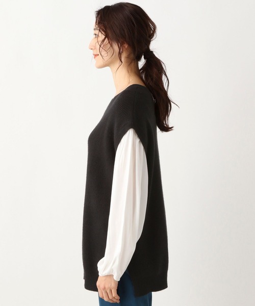 LEPSIM（レプシィム）の「9ゲージフハクコンビニットプルオーバー2　259457（ニット/セーター・レディース・ブラック/グレー/グレイッシュベージュ・FREE）」の8枚目の写真