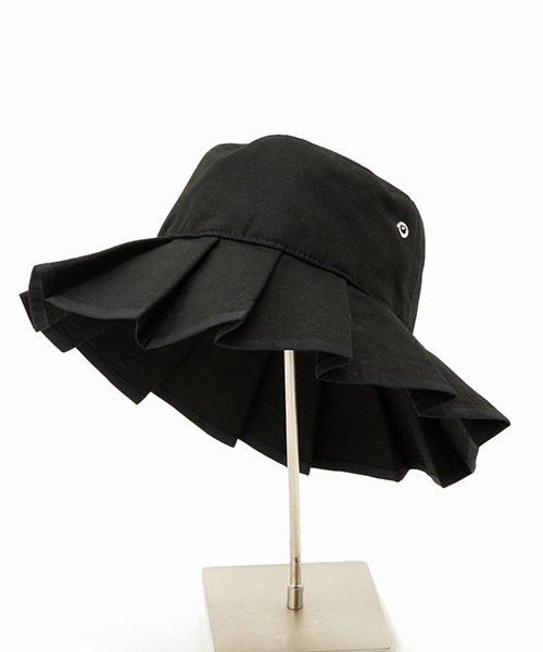 Casselini（キャセリーニ）の「Casselini(キャセリーニ)プリーツバケットハット（ハット・レディース・ブラック/サックスブルー/アイボリー・FREE）」の9枚目の写真