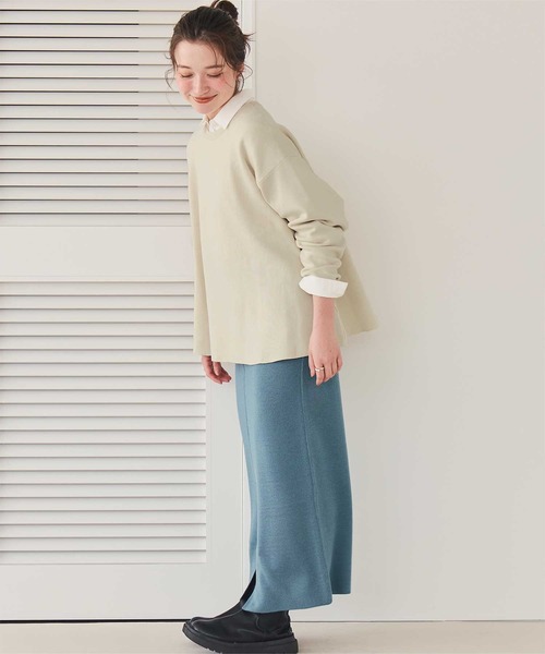 titivate（ティティベイト）の「フレアシルエットニットプルオーバー（ニット/セーター・レディース・グリーン/ブラック/ライトベージュ/ライトブルー/ラベンダー/杢グレー/レッド・M/S/L）」の11枚目の写真