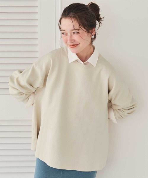 titivate（ティティベイト）の「フレアシルエットニットプルオーバー（ニット/セーター・レディース・グリーン/ブラック/ライトベージュ/ライトブルー/ラベンダー/杢グレー/レッド・M/S/L）」の8枚目の写真