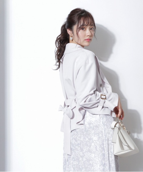 PROPORTION BODY DRESSING（プロポーションボディドレッシング）の「ショートトレンチ / 1212155202（テーラードジャケット・レディース・グレー/ピンク/オフホワイト・SMALL/MEDIUM）」の7枚目の写真