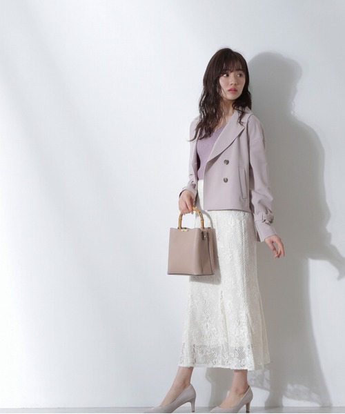 PROPORTION BODY DRESSING（プロポーションボディドレッシング）の「ショートトレンチ / 1212155202（テーラードジャケット・レディース・グレー/ピンク/オフホワイト・SMALL/MEDIUM）」の12枚目の写真