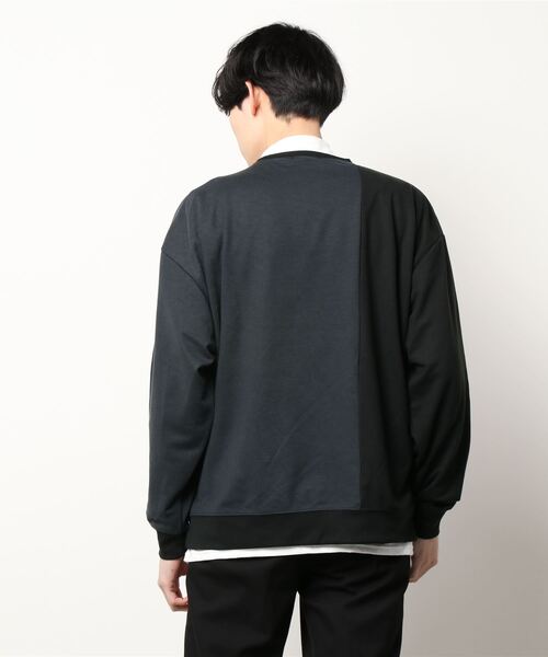 BACK NUMBER（バックナンバー）の「【BACK NUMBER】切替モックネックレイヤード（アンサンブル・メンズ・チャコールグレー×ブラック/ブラック×グレー/グレー・XL/M/L）」の6枚目の写真