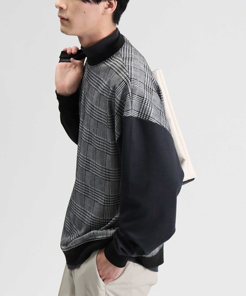 BACK NUMBER（バックナンバー）の「【BACK NUMBER】切替モックネックレイヤード（アンサンブル・メンズ・チャコールグレー×ブラック/ブラック×グレー/グレー・XL/M/L）」の9枚目の写真