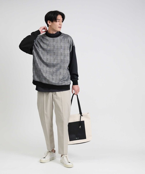 BACK NUMBER（バックナンバー）の「【BACK NUMBER】切替モックネックレイヤード（アンサンブル・メンズ・チャコールグレー×ブラック/ブラック×グレー/グレー・XL/M/L）」の13枚目の写真