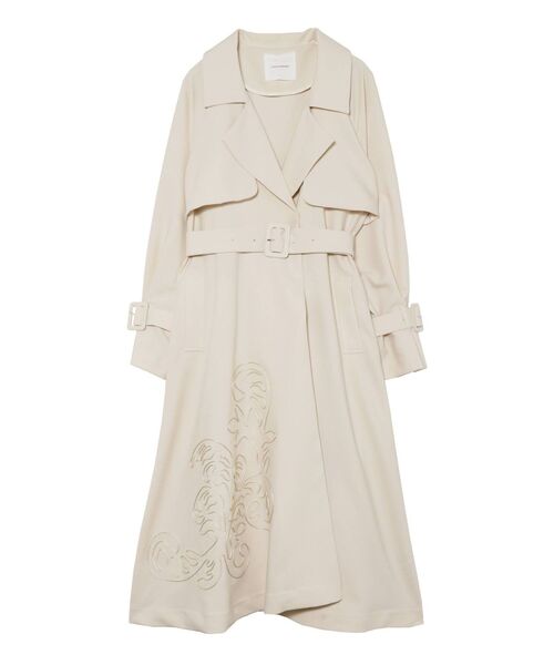 LAGUNAMOON（ラグナムーン）の「エンブロイダリートレンチコート（トレンチコート・レディース・ベージュ/アイボリー・SMALL/MEDIUM）」の4枚目の写真