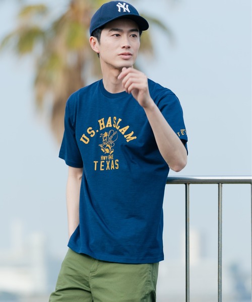 Blue Standard （ブルースタンダード）の「【BLUE STANDARD/ブルースタンダード】汗染みの目立ちにくいTシャツ ZEROSTAIN スラブプリントＴシャツ（Tシャツ/カットソー・メンズ・ブルー系その他/グリーン系その他/オフホワイト/カーキ/ブラック系その他/ネイビー/ブラック/アイボリー・MEDIUM/X-LARGE/LARGE/SMALL）」の8枚目の写真