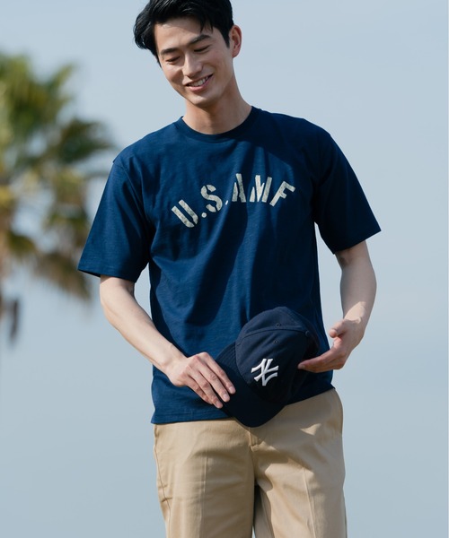 Blue Standard （ブルースタンダード）の「【BLUE STANDARD/ブルースタンダード】汗染みの目立ちにくいTシャツ ZEROSTAIN スラブプリントＴシャツ（Tシャツ/カットソー・メンズ・ブルー系その他/グリーン系その他/オフホワイト/カーキ/ブラック系その他/ネイビー/ブラック/アイボリー・MEDIUM/X-LARGE/LARGE/SMALL）」の7枚目の写真