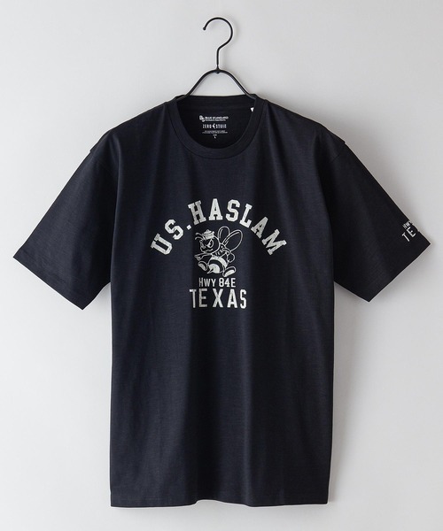 Blue Standard （ブルースタンダード）の「【BLUE STANDARD/ブルースタンダード】汗染みの目立ちにくいTシャツ ZEROSTAIN スラブプリントＴシャツ（Tシャツ/カットソー・メンズ・ブルー系その他/グリーン系その他/オフホワイト/カーキ/ブラック系その他/ネイビー/ブラック/アイボリー・MEDIUM/X-LARGE/LARGE/SMALL）」の2枚目の写真