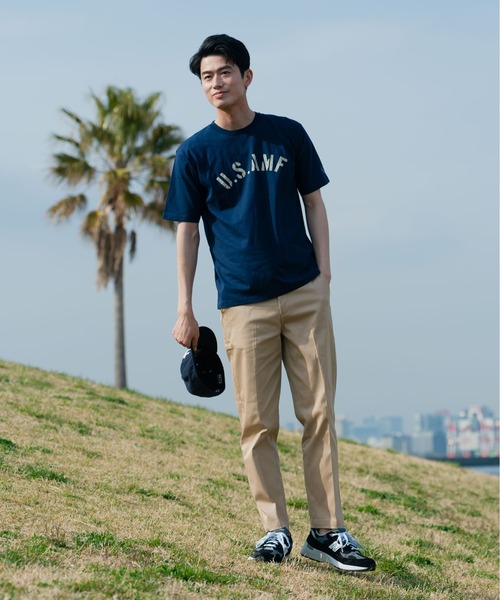 Blue Standard （ブルースタンダード）の「【BLUE STANDARD/ブルースタンダード】汗染みの目立ちにくいTシャツ ZEROSTAIN スラブプリントＴシャツ（Tシャツ/カットソー・メンズ・ブルー系その他/グリーン系その他/オフホワイト/カーキ/ブラック系その他/ネイビー/ブラック/アイボリー・MEDIUM/X-LARGE/LARGE/SMALL）」の22枚目の写真