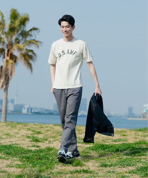 Blue Standard （ブルースタンダード）の「【BLUE STANDARD/ブルースタンダード】汗染みの目立ちにくいTシャツ ZEROSTAIN スラブプリントＴシャツ（Tシャツ/カットソー・メンズ・ブルー系その他/グリーン系その他/オフホワイト/カーキ/ブラック系その他/ネイビー/ブラック/アイボリー・MEDIUM/X-LARGE/LARGE/SMALL）」の9枚目の写真