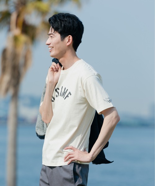 Blue Standard （ブルースタンダード）の「【BLUE STANDARD/ブルースタンダード】汗染みの目立ちにくいTシャツ ZEROSTAIN スラブプリントＴシャツ（Tシャツ/カットソー・メンズ・ブルー系その他/グリーン系その他/オフホワイト/カーキ/ブラック系その他/ネイビー/ブラック/アイボリー・MEDIUM/X-LARGE/LARGE/SMALL）」の13枚目の写真
