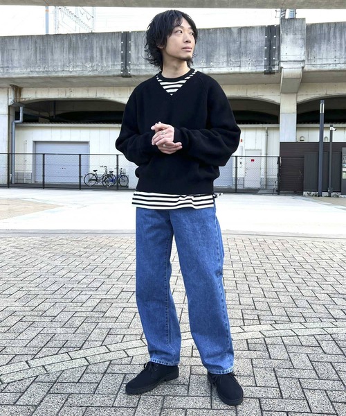 URBAN RESEARCH（アーバンリサーチ）の「カラーボリュームVネックニット（ニット/セーター・メンズ・ブラック/ピンク/イエロー系その他/グリーン系その他・LARGE/MEDIUM）」の19枚目の写真