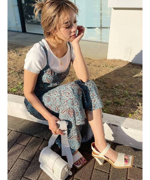 EVRIS（エヴリス）の「Oriental Flowerワンピース（ワンピース・レディース・ホワイト/オレンジ/グリーン・FREE）」の19枚目の写真