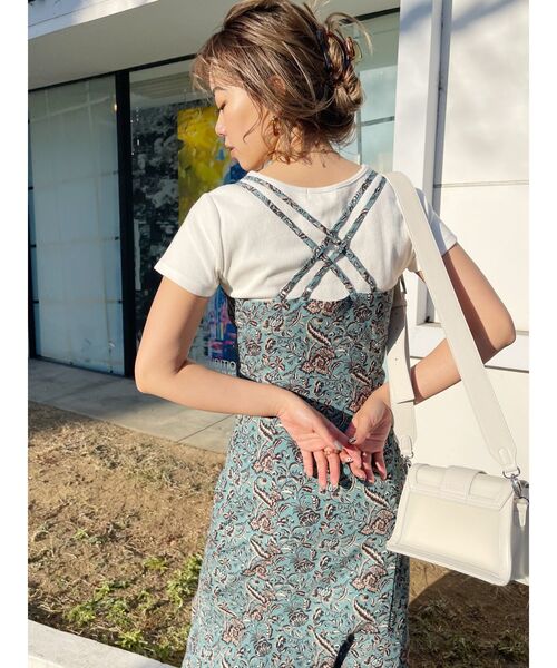 EVRIS（エヴリス）の「Oriental Flowerワンピース（ワンピース・レディース・ホワイト/オレンジ/グリーン・FREE）」の21枚目の写真