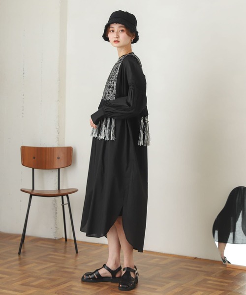 SENSE OF PLACE by URBAN RESEARCH（センスオブプレイスバイアーバンリサーチ）の「ジャガードフリンジベスト（ベスト・レディース・レッド系その他/ブラック系その他・ONE）」の7枚目の写真