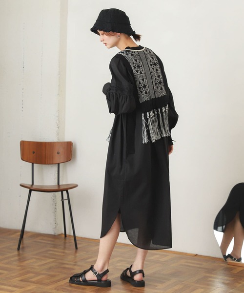 SENSE OF PLACE by URBAN RESEARCH（センスオブプレイスバイアーバンリサーチ）の「ジャガードフリンジベスト（ベスト・レディース・レッド系その他/ブラック系その他・ONE）」の8枚目の写真