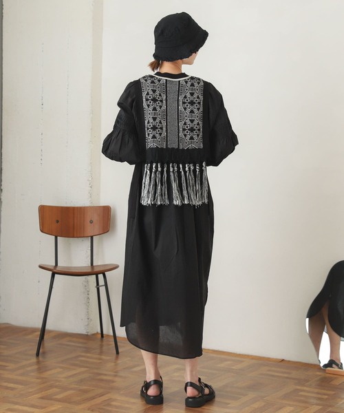 SENSE OF PLACE by URBAN RESEARCH（センスオブプレイスバイアーバンリサーチ）の「ジャガードフリンジベスト（ベスト・レディース・レッド系その他/ブラック系その他・ONE）」の9枚目の写真