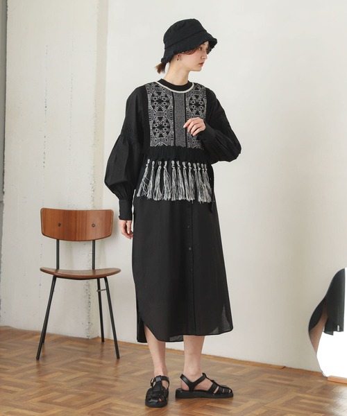 SENSE OF PLACE by URBAN RESEARCH（センスオブプレイスバイアーバンリサーチ）の「ジャガードフリンジベスト（ベスト・レディース・レッド系その他/ブラック系その他・ONE）」の11枚目の写真