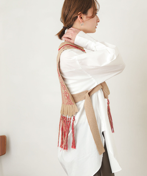 SENSE OF PLACE by URBAN RESEARCH（センスオブプレイスバイアーバンリサーチ）の「ジャガードフリンジベスト（ベスト・レディース・レッド系その他/ブラック系その他・ONE）」の17枚目の写真