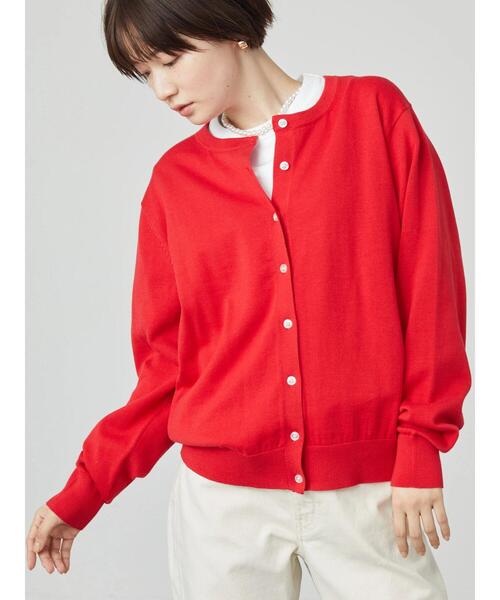 AMERICAN HOLIC(アメリカンホリック)の「クルーネックニットカーディガン(カーディガン/ボレロ・レディース・ブラック/アイボリー/レッド/ブルー・L/M)」の7枚目の写真