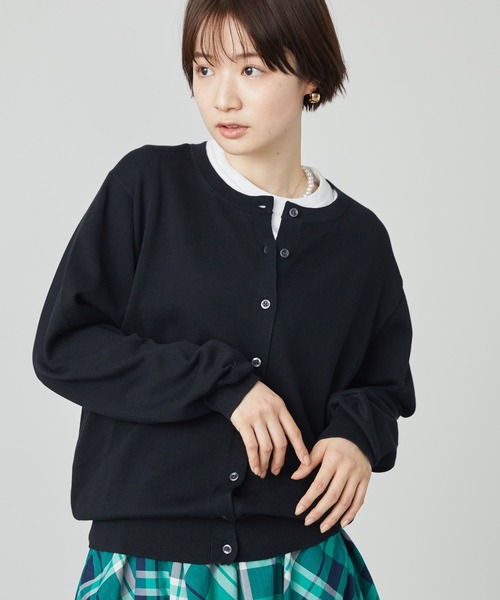 AMERICAN HOLIC(アメリカンホリック)の「クルーネックニットカーディガン(カーディガン/ボレロ・レディース・ブラック/アイボリー/レッド/ブルー・L/M)」の2枚目の写真