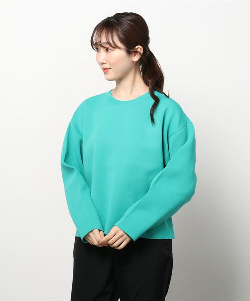 DROIT BELLO(ドロイトベロ)の「DROIT BELLO(ドロイトベロ)クルーネックニット(ニット/セーター・レディース・グレー/ライム/グリーン/ブルー・FREE)」の1枚目の写真