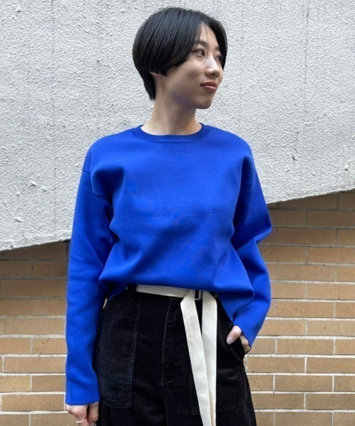 DROIT BELLO(ドロイトベロ)の「DROIT BELLO(ドロイトベロ)クルーネックニット(ニット/セーター・レディース・グレー/ライム/グリーン/ブルー・FREE)」の4枚目の写真