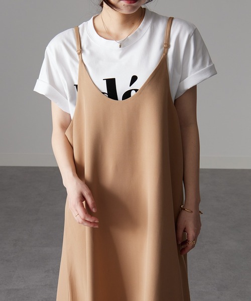 RANAN(ラナン)の「ゆったりきれいめAラインフレアーキャミワンピース(ワンピース・レディース・ブラック/ベージュ/モカ/アイボリー/テラコッタ/ネイビー・LL/M/L)」の5枚目の写真
