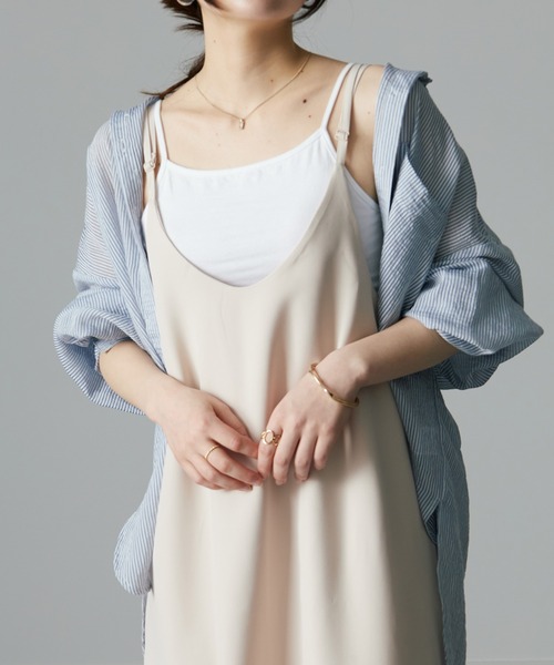 RANAN(ラナン)の「ゆったりきれいめAラインフレアーキャミワンピース(ワンピース・レディース・ブラック/ベージュ/モカ/アイボリー/テラコッタ/ネイビー・LL/M/L)」の7枚目の写真