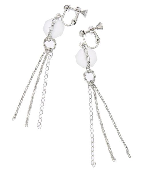 earth music&ecology(アースミュージックアンドエコロジー)の「マットカラーフリンジイヤリング(イヤリング・レディース・クリア/ブルーグレー・FREE)」の10枚目の写真