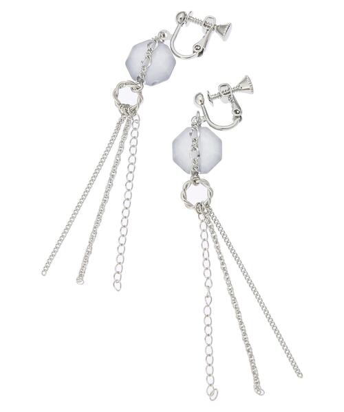 earth music&ecology(アースミュージックアンドエコロジー)の「マットカラーフリンジイヤリング(イヤリング・レディース・クリア/ブルーグレー・FREE)」の11枚目の写真