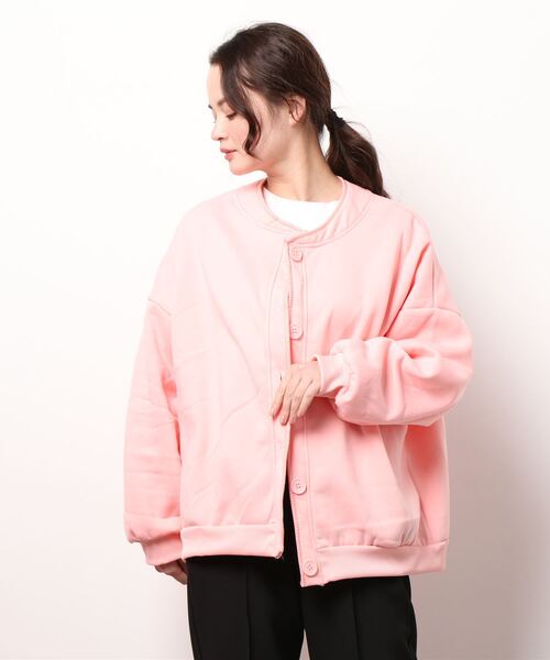 VIBGYOR Women（ヴィブジョー　ウィメン）の「【KOREA SELECT】ビッグシルエット スウェット カーディガン（カーディガン/ボレロ・レディース・グレー/オレンジ/ピンク・MEDIUM/LARGE/X-LARGE）」の16枚目の写真