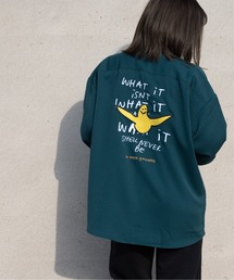 【h】〔(what it isNT)ART BY MARK GONZALES〕バック刺繍BIGシャツ/とろみシャツ 長袖