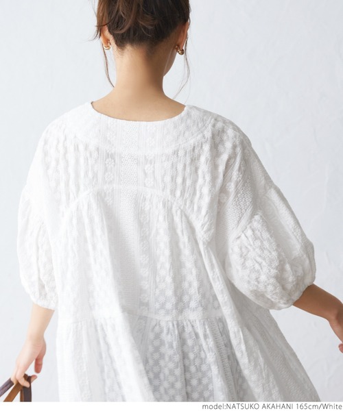 ☆SaturdayClub☆ エンブロイダリー Vネック ワンピース trim_ofany_itemb510065a088f11f