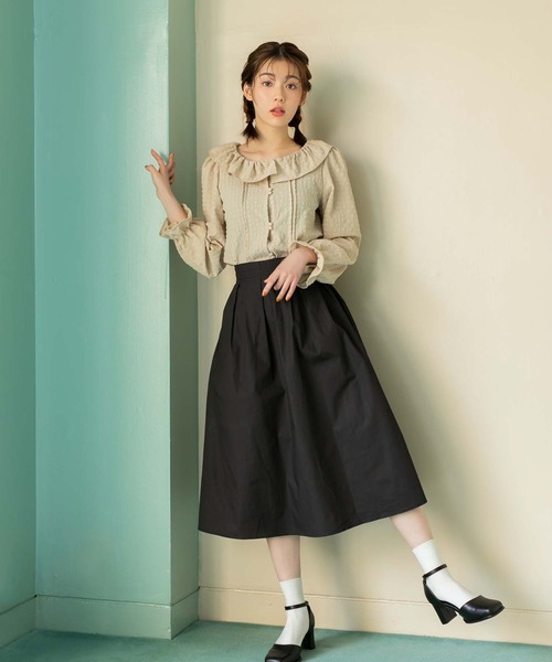 fifth(フィフス)の「タックボリュームフレアスカート(スカート・レディース・ブラック/オレンジ・M)」の17枚目の写真