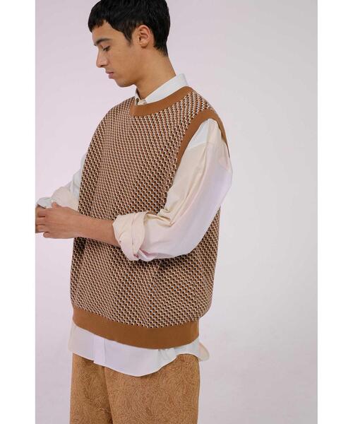 MONKEY TIME(モンキータイム)の「<monkey time> CTN CLSC/JQD CREW NECK VEST/ベスト(ベスト・メンズ・ナチュラル/ネイビー・M/L)」の9枚目の写真