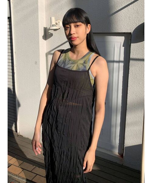 EMODA（エモダ）の「バイアスシアーキャミソールワンピース（ワンピース・レディース・オレンジ/ブラック/アイボリー・FREE）」の13枚目の写真