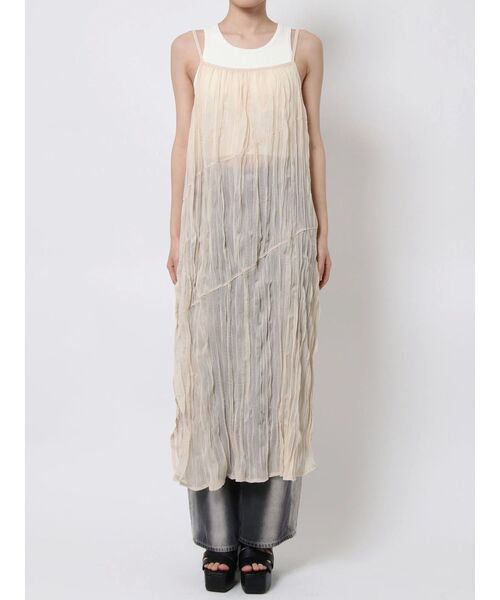 EMODA（エモダ）の「バイアスシアーキャミソールワンピース（ワンピース・レディース・オレンジ/ブラック/アイボリー・FREE）」の10枚目の写真