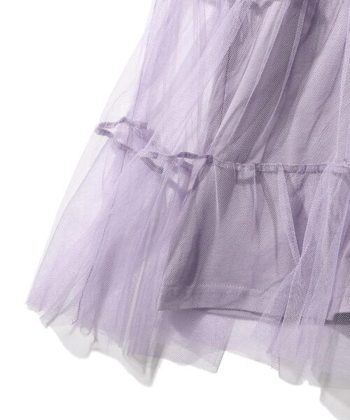 SHOO・LA・RUE（シューラルー）の「◆【100-130cm】ネコチュールパフ袖ワンピース（ワンピース・キッズ・ブラック/ライトパープル・10/12/11/13）」の5枚目の写真