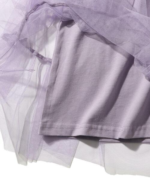 SHOO・LA・RUE（シューラルー）の「◆【100-130cm】ネコチュールパフ袖ワンピース（ワンピース・キッズ・ブラック/ライトパープル・10/12/11/13）」の7枚目の写真