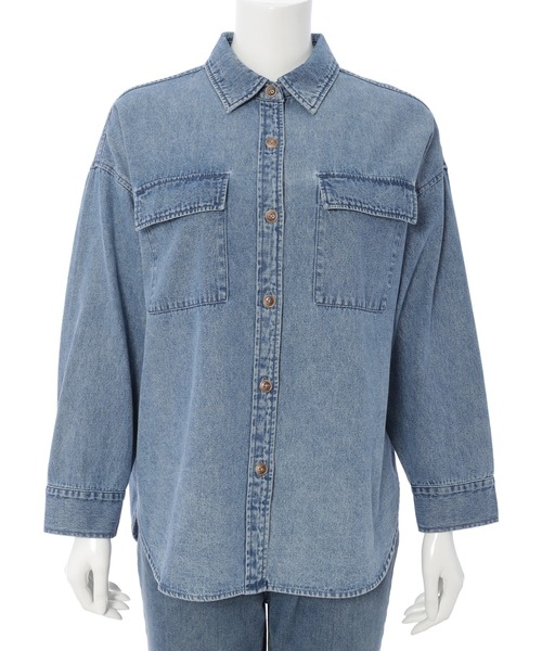 ウォッシュ加工オーバーサイズデニムシャツ（シャツ/ブラウス）｜Edit