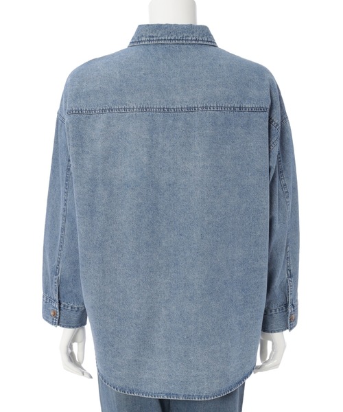 ウォッシュ加工オーバーサイズデニムシャツ（シャツ/ブラウス）｜Edit