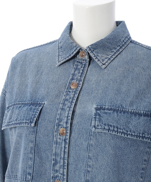 ウォッシュ加工オーバーサイズデニムシャツ（シャツ/ブラウス）｜Edit