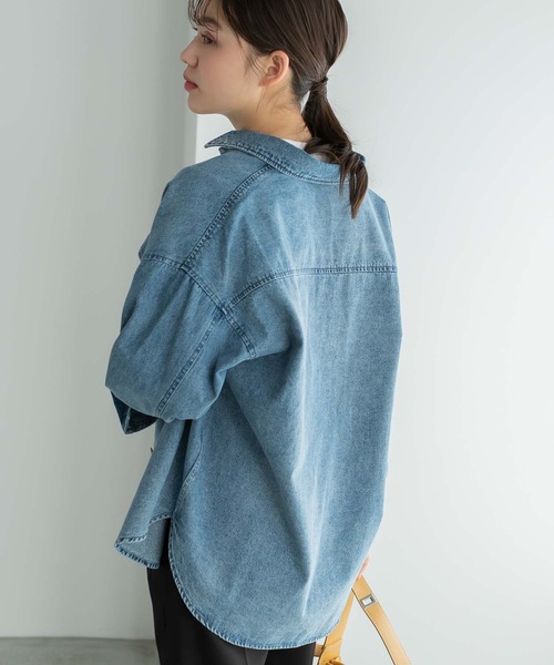 ウォッシュ加工オーバーサイズデニムシャツ（シャツ/ブラウス）｜Edit